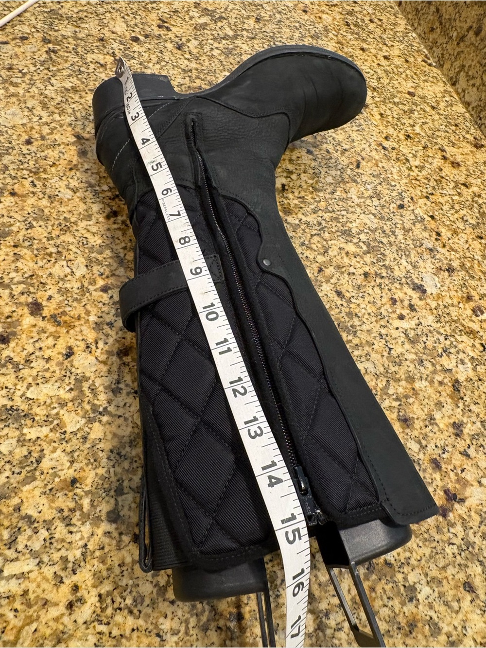 Merrell Chateau Quilted Tall Winter Boots 8.5 Water Resistant Black Leather EUC - Picture 6 of 11